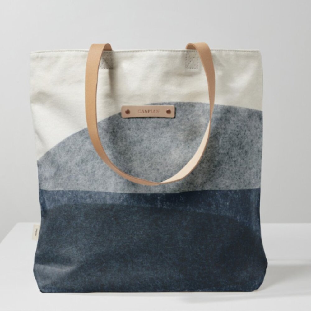 Blue Snap Tote  - tissue overlay